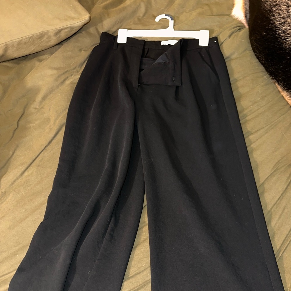 Abercrombie & Fitch black crepe wide leg trousers